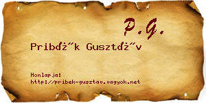 Pribék Gusztáv névjegykártya
