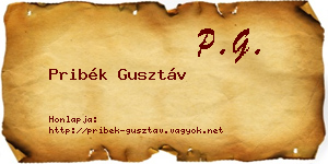 Pribék Gusztáv névjegykártya