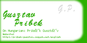 gusztav pribek business card